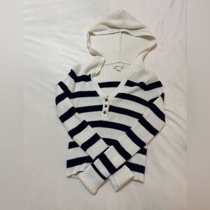 Aeropostale Navy and White Striped Sweater